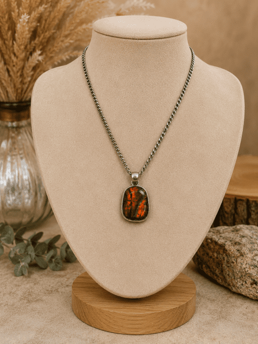 Pendentif en Ammolite du Canada argent 925