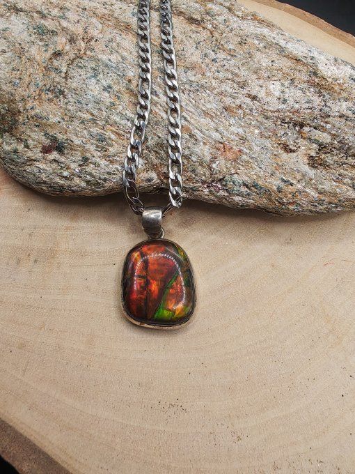 Pendentif en Ammolite du Canada argent 925