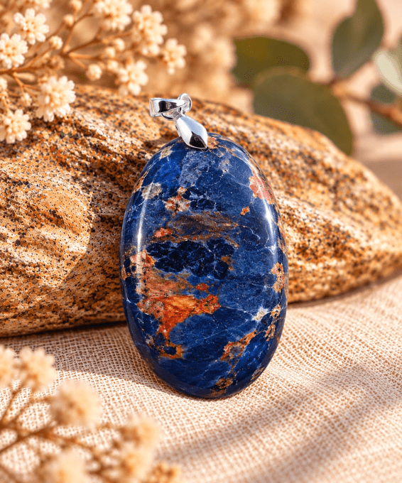 Pendentif en Sodalite Naturelle – Pierre de Communication